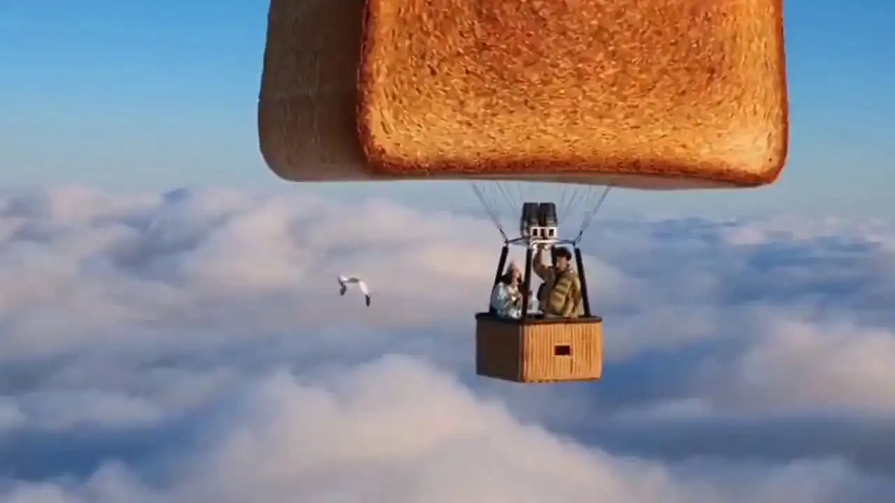 hailuo 3.0 video gallery poster: Morning Cloud Sea Toast Balloons