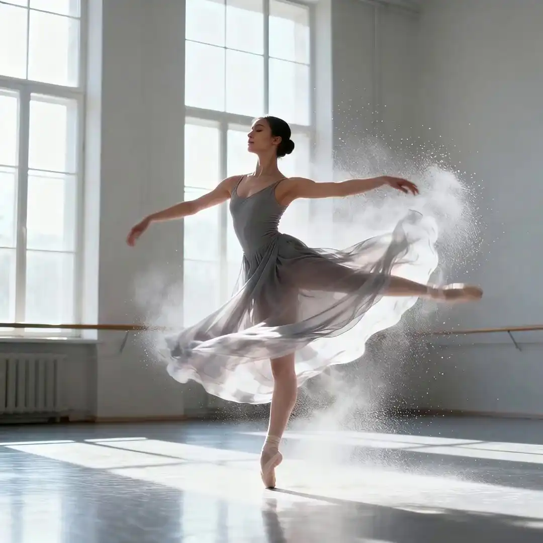 hailuo 2.3 example video poster: Ballerina Slow Turn Dolly